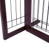 Wood Freestanding Pet Gate, Wood Dog Gate with Adjustable Width 40"-71", Barrier for Stairs Doorways Hallways, Puppy Safety Fenc - Dark brown