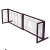 Wood Freestanding Pet Gate, Wood Dog Gate with Adjustable Width 40"-71", Barrier for Stairs Doorways Hallways, Puppy Safety Fenc - Dark brown