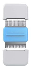 Pet Life 'Zipocket' 2-in-1 Underake and Stainless Steel Travel Grooming Pet Comb - Blue