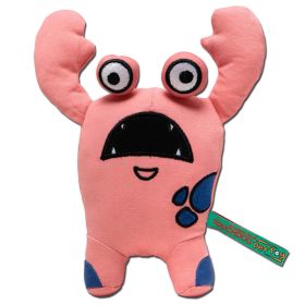 Touchdog Cartoon Up-for-Crabs Monster Plush Dog Toy - Pink