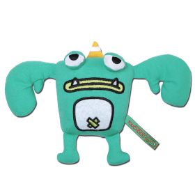 Touchdog Cartoon Crabby Tooth Monster Plush Dog Toy - Green