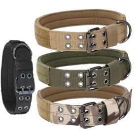 Super strong large dog collar with D-Ring & Buckle Collars Medium sized dog Golden haired horse dog Fierce dog collar - Camouflage - L