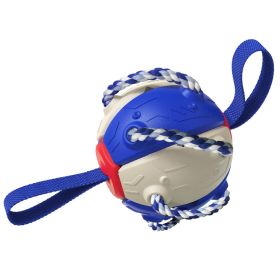 Dog Soccer Ball Interactive Pet Toys Foldable Ball Molar Toy Outdoor Training Ball for Puppy Dog Chew Dog Accessories - Blue