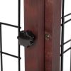 38"-71" Adjustable Wooden Pet Gate for Dogs, Indoor Freestanding Dog Fence for Doorways, Stairs, Deep Brown - As Pic