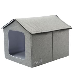 Pet Life "Hush Puppy" Electronic Heating and Cooling Smart Collapsible Pet House - Grey - Small