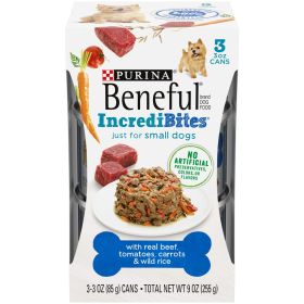 Purina Beneful IncrediBites Real Beef Gravy Wet Dog Food Variety Pack 3 oz Cans (3 Pack) - Purina Beneful