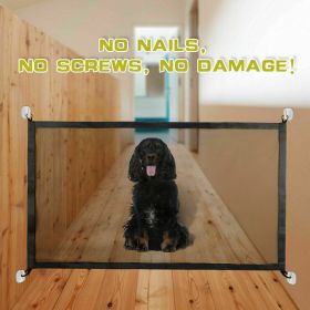 Pets Dog Cat Baby Safety Gate Mesh Fence Magic Portable Guard Net Stairs Doors - S