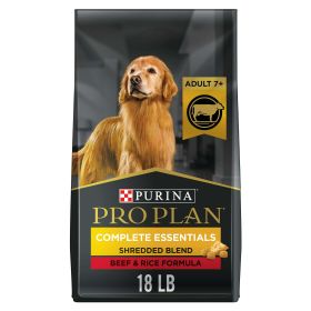 Purina Pro Plan Senior Adult 7+ Complete Essentials Shredded Blend Beef & Rice Formula High Protein Dog Food - Purina Pro Plan