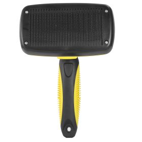 Self Cleaning Slicker Brush Pets Dogs Grooming Shedding Tools Pet Hair Grooming Remover - Yellow