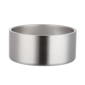 Stainless Steel Dog Bowl Inside And Outside 304 With Silica Gel Pad (Option: Stainless Steel Natural-100oz)