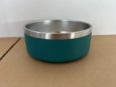 Stainless Steel Dog Bowl Inside And Outside 304 With Silica Gel Pad (Option: Dark Green-100oz)