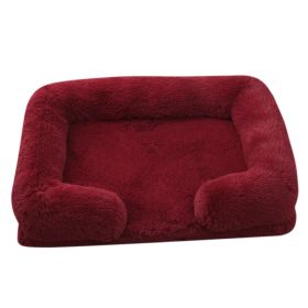 Doghouse Cathouse Plush Round Pet Bed (Option: M27 Wine Red-XXL Contains Inner Sleeve)