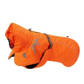 Pet Dog Cotton-padded Clothes Autumn And Winter Waterproof Warm With Velvet (Option: Orange-Back Length 60cm)