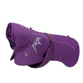 Pet Dog Cotton-padded Clothes Autumn And Winter Waterproof Warm With Velvet (Option: Purple-Back Length 70cm)